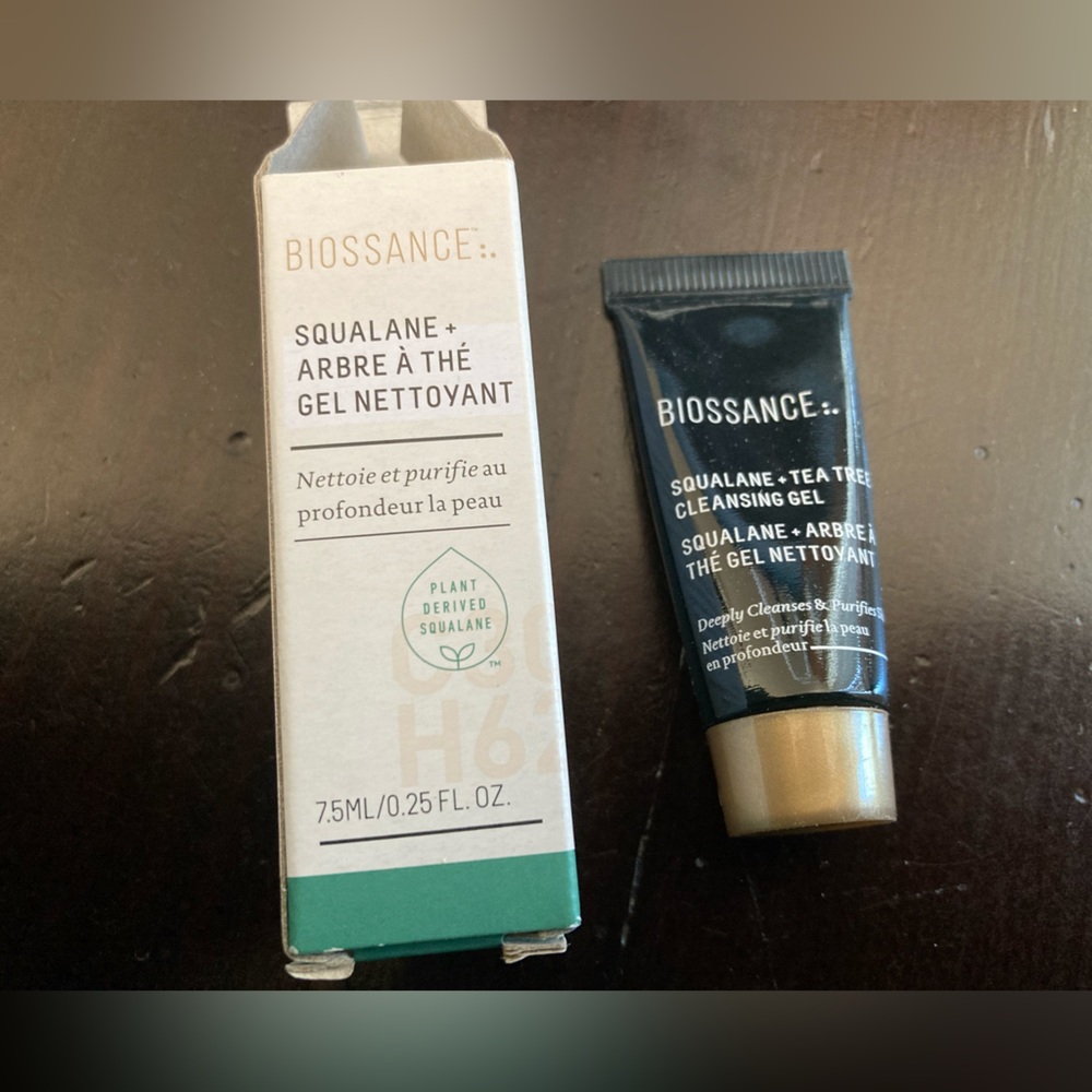 Brand New In Box Biossance Squalane + Tea Tree Cleansing Gel Travel Size 7.5mL